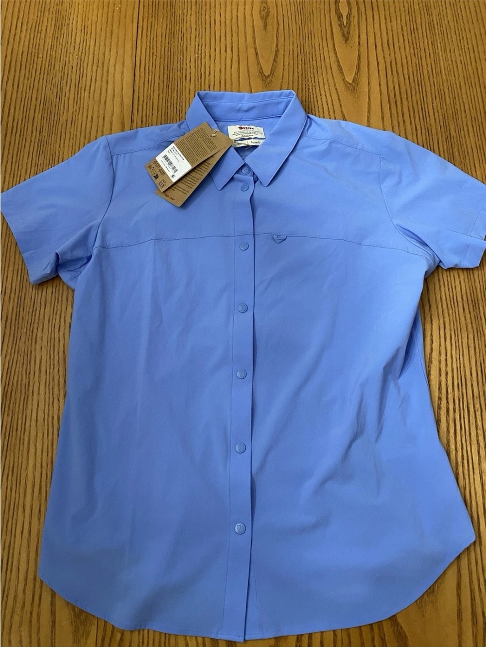 FJALL RAVEN WOMENS HIGH COAST LIGHTWEIGHT BUTTON UP SHIRT MARINE BLUE NWT